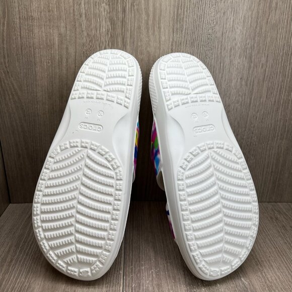 Crocs Classic Solarized Sandals Womens 12 Slip On Slide Colorful Two Strap White - Picture 8 of 9